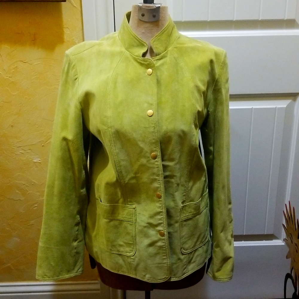 David Brooks green suede jacket